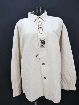 Gr.XL Trachtenhemd beige mit Auerhahn Stickerei herrliches Hemd TH2337 - Bild 1 von 4