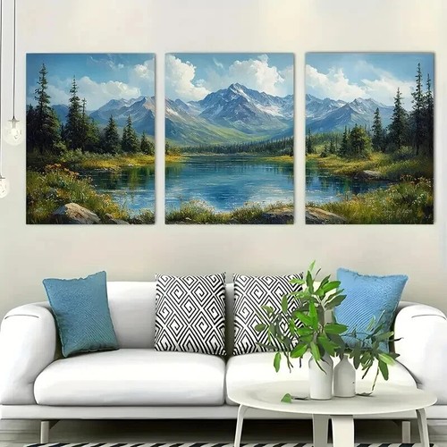 3pcs Mount Elbert Colorado Evergreen Perfect Wall Art Canvas Framed 50x70cm - Picture 3 of 3