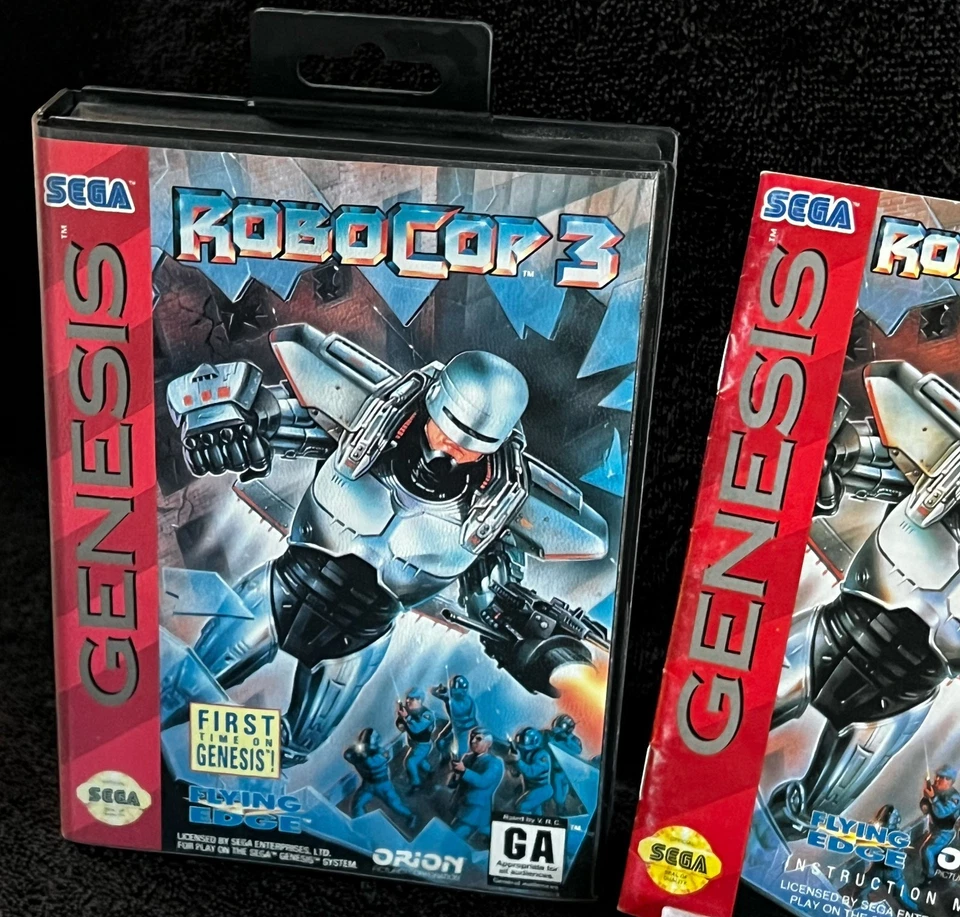 1993 ROBOCOP 3 • WORKING w/CASE & MANUAL • VINTAGE SEGA GENESIS GAMES - Image 2 of 4