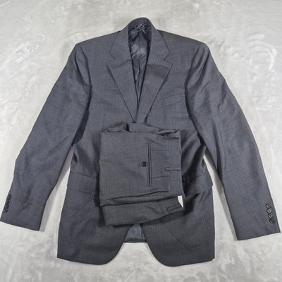 Canali Suit Men's 50R Pants 34x30 Gray 100% Wool Two Piece Set Made In Italy