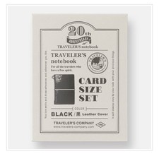 TRAVELER'S Notebook 20th Anniversary Card Size Set Black Leather NEW Japan