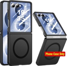 NO.1 Magnetic Soft Silicone Bumper Case for Samsung Galaxy Z Flip 8 - Slim, Blac