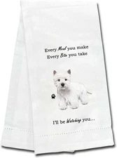 E&S Pets Westie Kitchen Towel 18" by 26"--100% Cotton, Machine Wash