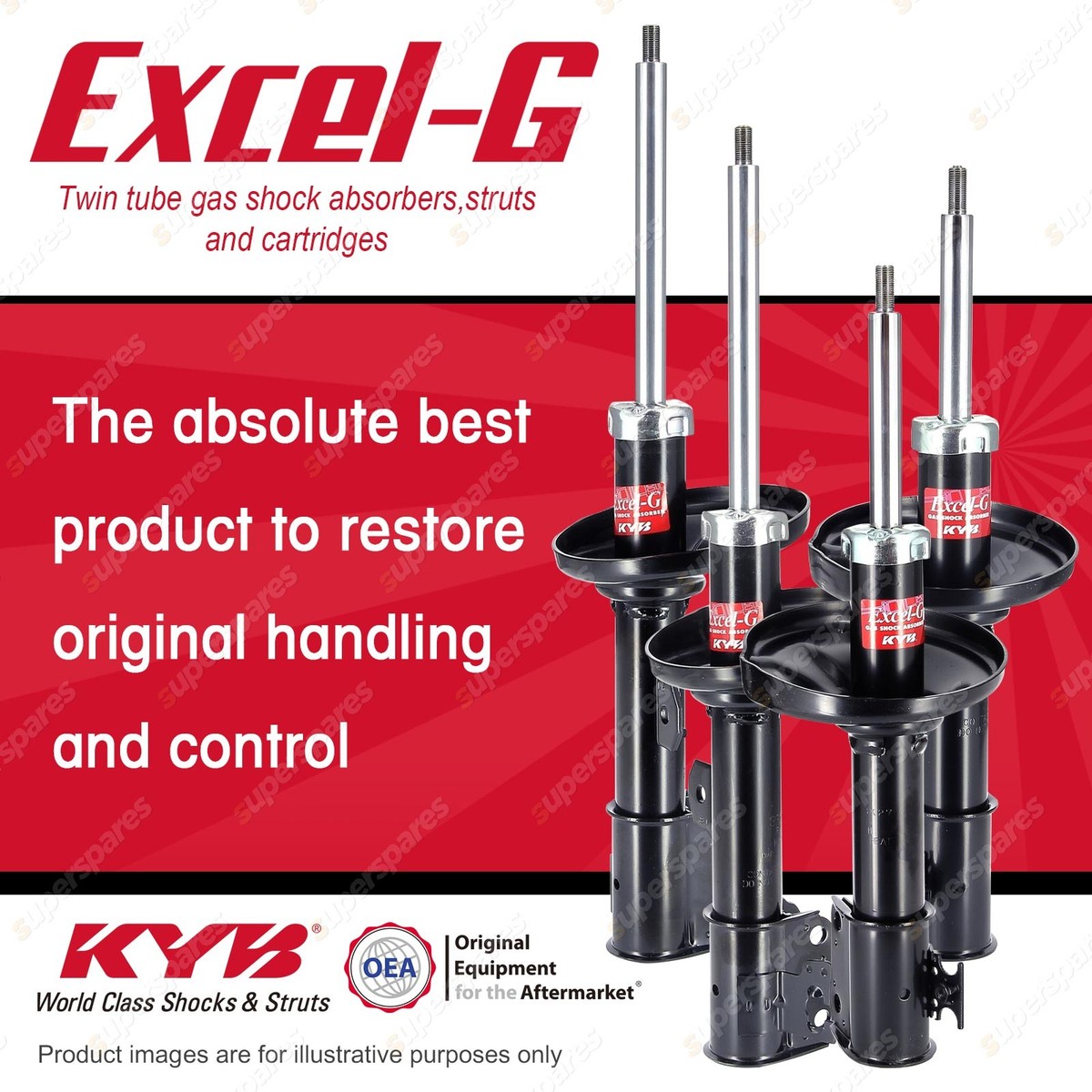 Front + Rear KYB EXCEL-G Shock Absorbers for SUZUKI Liana RA31