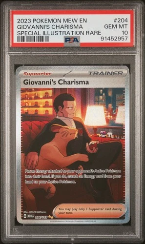 2023 POKEMON MEW EN-151 SPECIAL ILLUSTRATION RARE GIOVANNI'S CHARISMA PSA 10