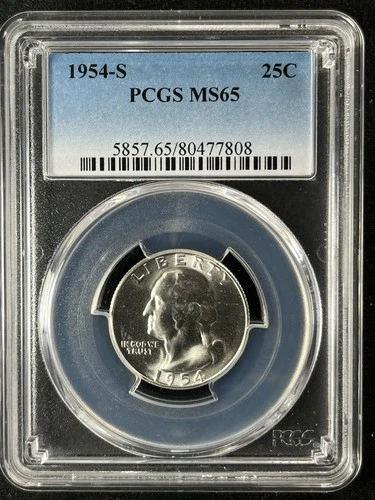 1954-S  25C Washington Quarter Dollar PCGS MS65 80477808