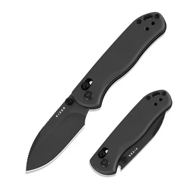 KIZER Drop Bear 2 Taschenmesser Nitro-V Aluminum All Black DLC Clip V3619.2KD2 - Bild 1 von 4