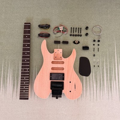 6string DIY Steinberger Style Headless Guitar Kit Locking nut bolt-on BK part24F