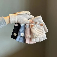 Knitted Wool Finger Gloves Thicken Screen Touchable Glove Bracers Korean Style F