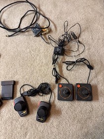 Atari 2600 Vader Black Console Bundle Controllers Cables AstroBlast UNTESTED