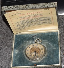 VINTAGE ILLINOIS THE AUTOCRAT 14K WHITE GOLDFILLED POCKET WATCH BOX 17J