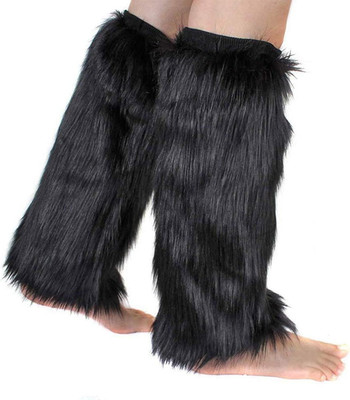 Faux Fur Wrist Cuffs Arm Leg Warmers Winter Boot Cuffs Warm Band Ring For Women