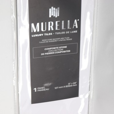 Murella Marble Plank SPC Peel and Stick Backsplash Tile White 5'' x 24'' 69101