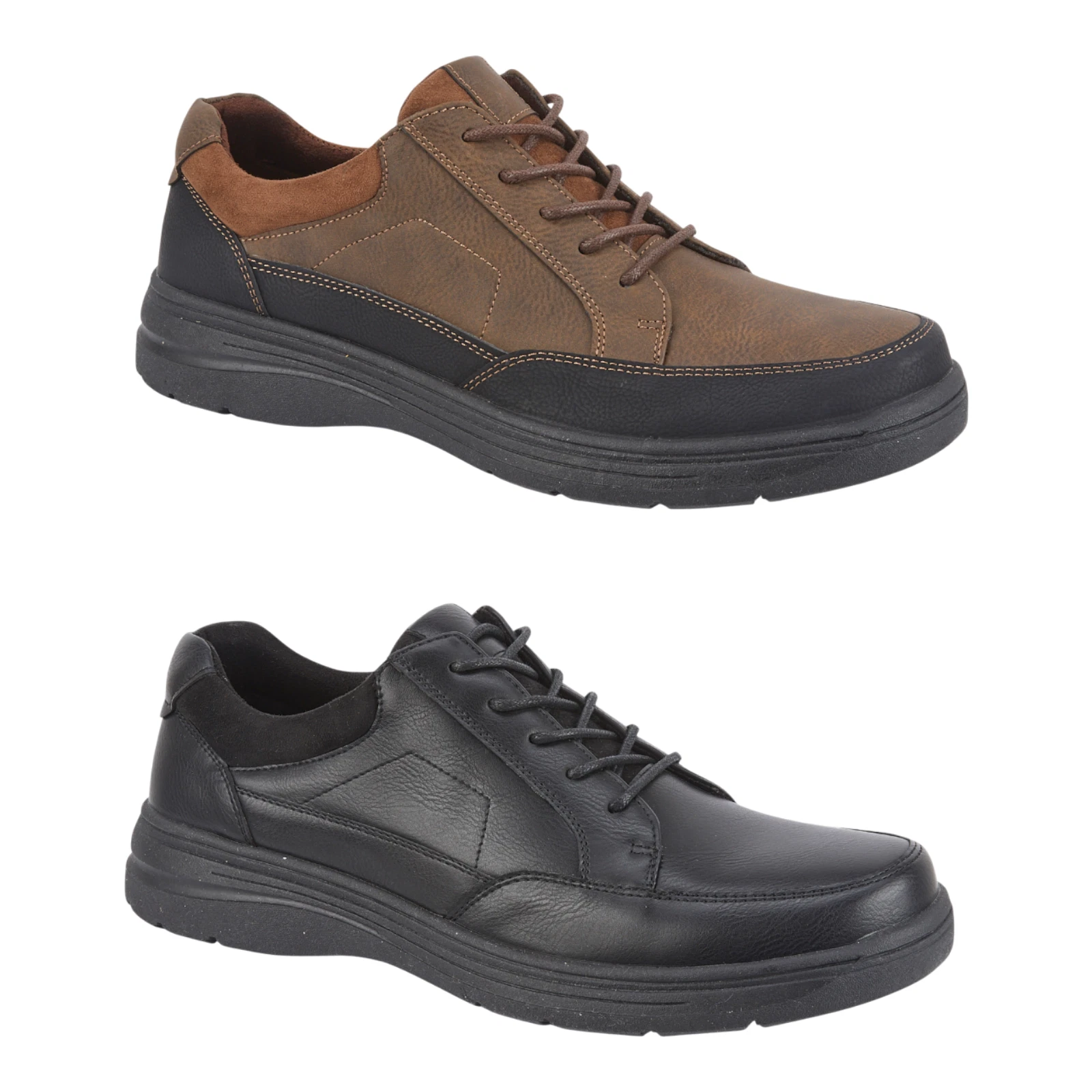 Jo & Joe Memory Foam Wide Fit Comfy Orthopaedic Lace Up Shoe Black Size 6-12