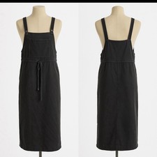 Amanda Kaye Sport Black Denim Overall Midi Dress Women’s XL USA Made