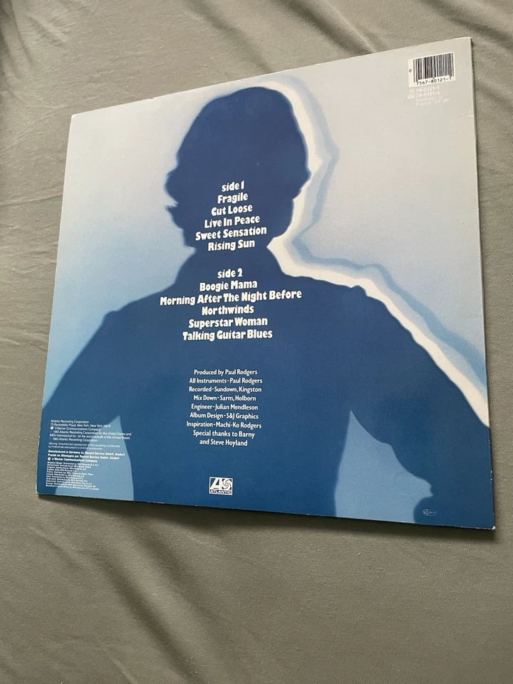 Paul Rodgers – Cut Loose VG++ Original Atlantic 80121-1 Record 1983  - Image 2 of 4