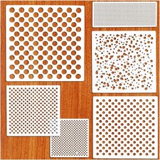 6pcs Reusable Dots Painting Stencils, Polka Dot Stencils,Plastic Art Craft Ci...
