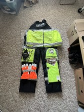 8pc High Visibility Construction Overalls Coat, And Accessories 2XL