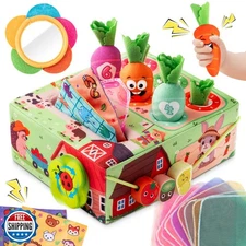 Hollyhi Baby Tissue Box Plush Carrot Toy: Montessori Sensory Toys