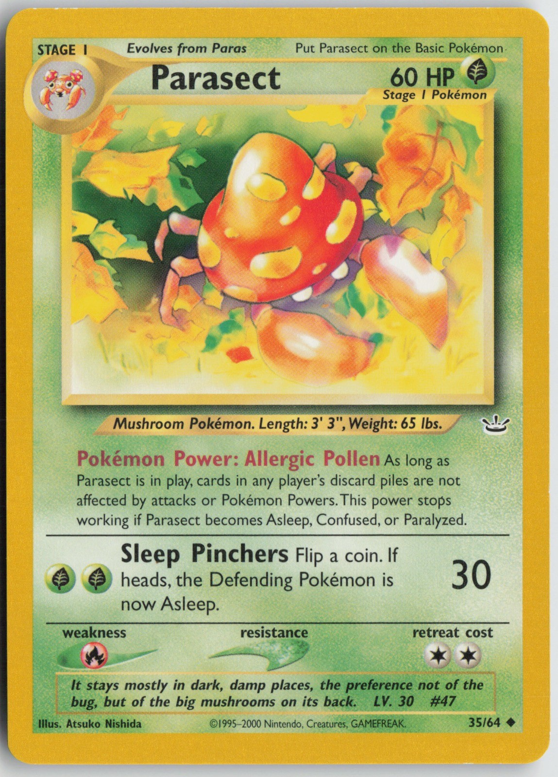 Parasect Uncommon Unlimited Neo Revelation 35/64 NM