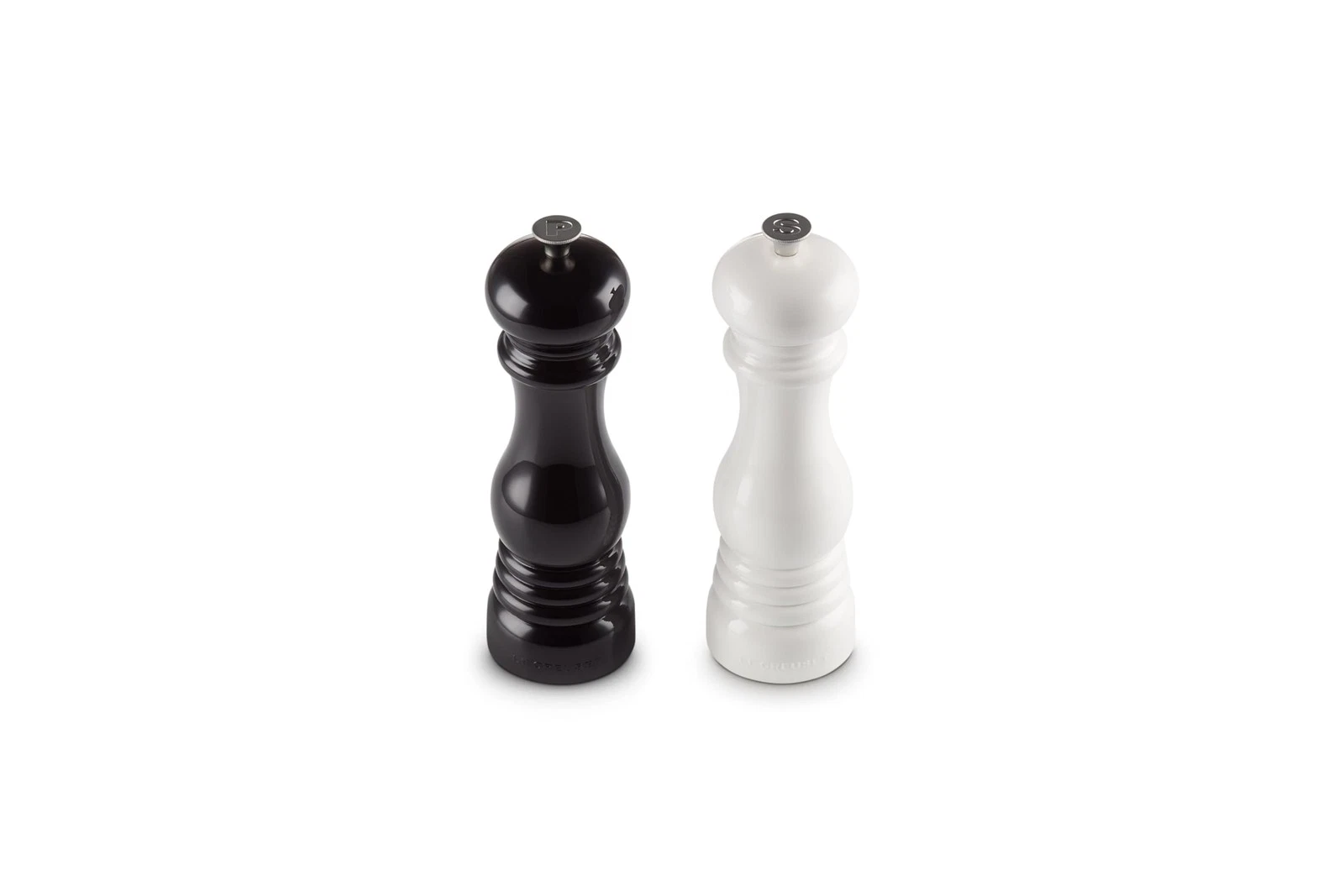Le Creuset Salt and Pepper Mill Set, 8 x 2 1/2 each, Black White