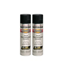 Rust Oleum Professional Semi Gloss Black Spray Paint 15 Ounce Pack Of 2