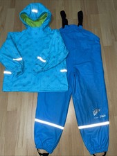 impidimpi Regenanzug Gr.110/116 Regenhose Regenjacke Blau Fleece gefüttert TOP