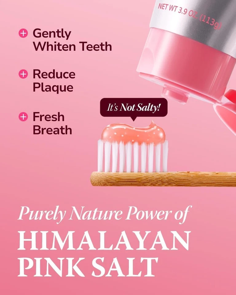 HIMALAYA PINKSALT Natural Whitening Toothpaste  Fluoride Free Plaque Remover 4pk - Image 4 of 4