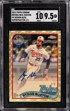 Marketplace image: 2024 Topps Chrome Byron Buxton Design Superfractor Auto 1/1 SGC 9.5 10 Twins