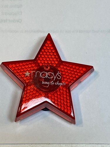 Macy's Star Way to Shop Red Plastic Clip On Button AS IS Advertisin Novelty 2.5"