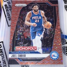 2024-25 PANINI PRIZM MONOPOLY JOEL EMBIID #1 DEAL PRIZM /25 76ers SSP Handshake