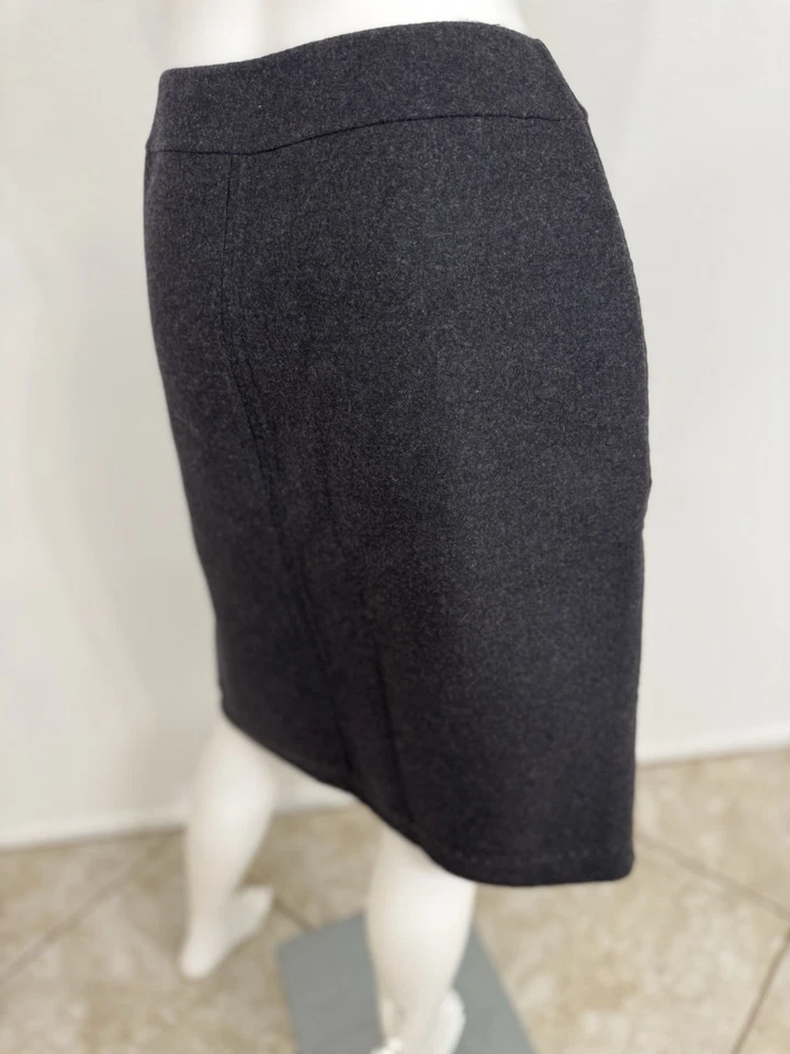 Falda Chado Ralph Rucci 100 % cachemir con costura a mano Chado gris carbón talla 12 Foto 4 de 4