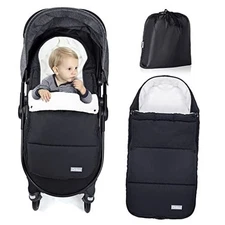  Footmuff for Stroller, Weatherproof Anti-Kick Universal Toddler Large Black-A