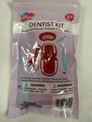 Just Pretending Dentist Kit Playset Kids Pretend Dental Doctor Toy Set Age 3+