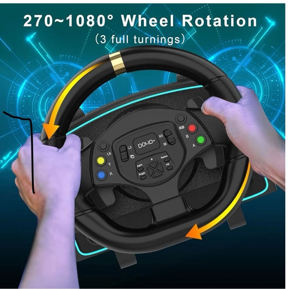 Gaming Steering Wheels Pedals Clutch Paddle Gear Shifters for Switch Xbox PS PC - Image 3 of 4