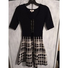 Candies vintage laced front flared skirt mini dress Sm Vintage Preppy Officey