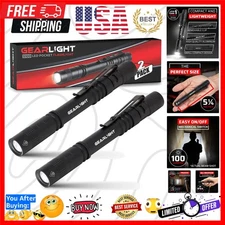 Durable S100 LED Flashlights - Pack of 2 Compact Lights with Non-Slip Grip