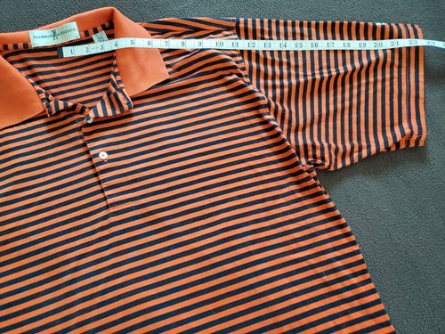 Vintage FAIRWAY & GREENE Bonita Bay Orange Black Striped Polo Shirt Mens XL Golf - Picture 7 of 8