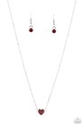 Paparazzi Hit 'Em Where It Hearts red necklace