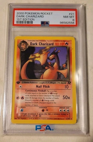 Dark Charizard 1st Edition PSA 8 21/82 Team Rocket Regular VINTAGE COLLECTIBLE