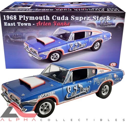 ACME A1806133 1:18 1968 PLYMOUTH HEMI CUDA EAST TOWN (ARLEN