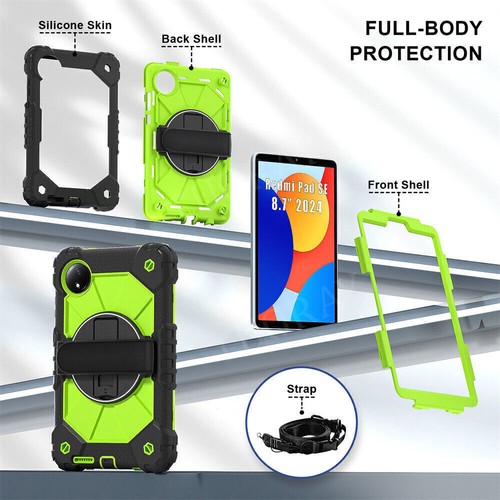 Heavy Duty Hard Stand Protective Cover Case For Xiaomi Redmi Pad SE 8.7" 2024 - Afbeelding 82 van 113