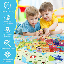 United States Puzzle 70 Pieces USA Map Floor Jigsaw Puzzles for Kids Ages 4-1...