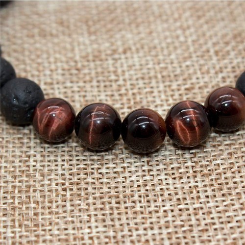 Men Women 8mm Beads Natural Aromatherapy Lava Stone Volcanic Healing Bracelets - Picture 2 of 23