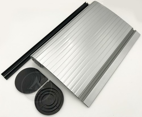 KIT PUERTA ENROLLABLE TAMBOUR PLATA 300 X 600 MM PARA CONVERSIONES AUTOCARAVANA CAMPER - Imagen 7 de 8