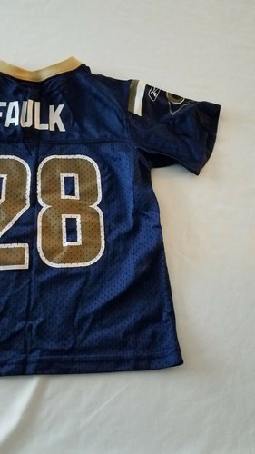 Vtg REEBOK RAMS #28 MARSHALL FAULK Kids NFL Jersey Youth Boys MEDIUM 5/6 POLY - Picture 9 of 10