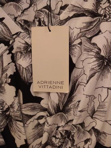 NWT Adrienne Vittadini Women's Long Maxi Dress Floral Flower Black/White Size S - 第 8/8 張圖片