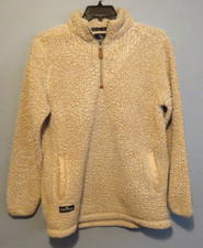 Simply Southern Womens Large 1/4 Zip Up Pullover Fuzzy Sweater Ivory