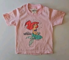 Vintage Little Mermaid Kids T-shirt Size 3T Disney Ariel Pink