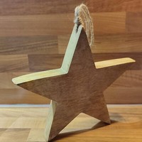 Stern Aus Mangoholz 10Cm Ø Ca. 2Cm Dick Naturkordel Weihnachten Dekoration #07